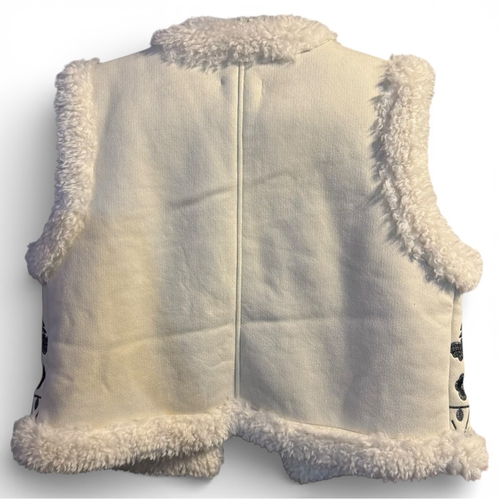House of Harlow 1960 Faux Shearling Vest Boho Cabincore Winter Size OS One Size - Picture 2 of 11